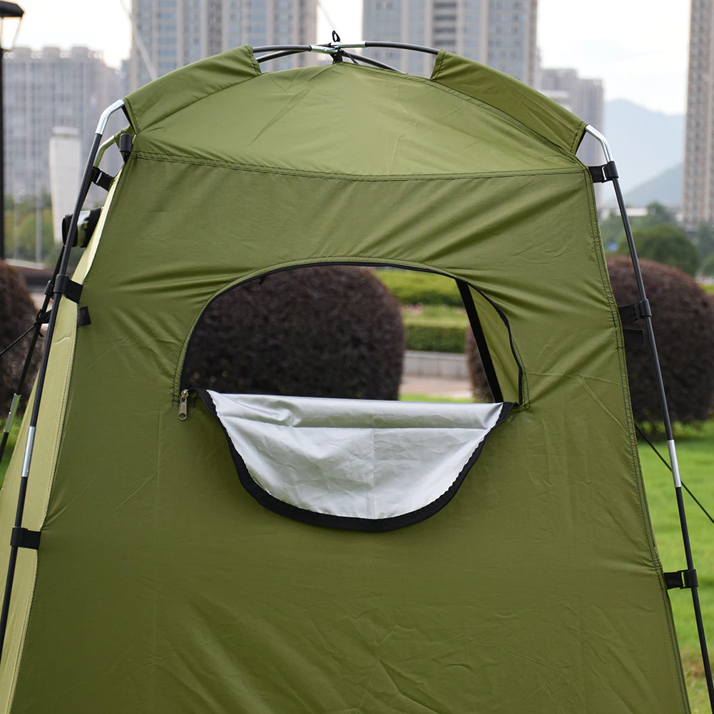 Cheap Goat Tents Dual Layer Waterproof Anti UV Tourist Tents Beach Changing Fitting Room Windbreak Outdoor Camping Shower Bathing Tent Tents 